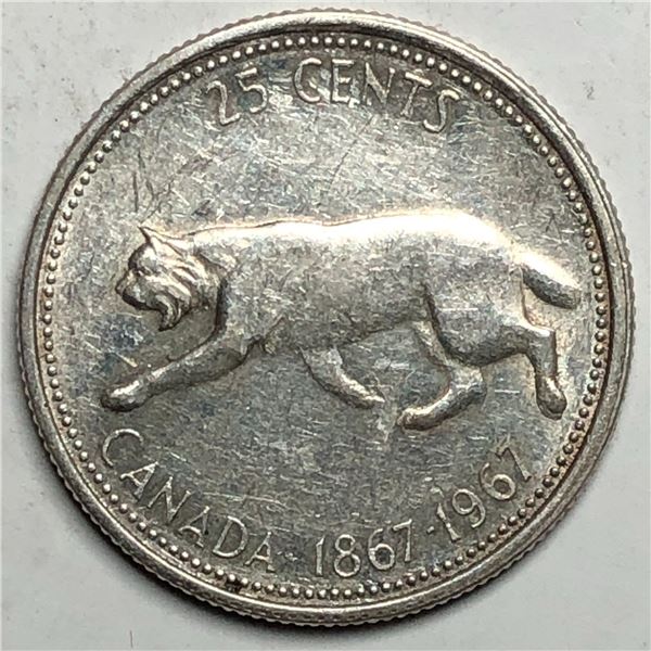 1967 Queen Elizabeth 25 Cents