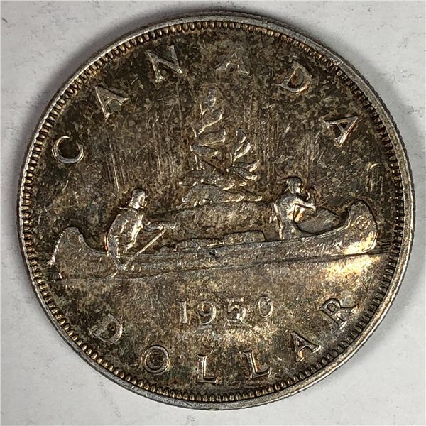1950 SWL King George VI Canadian Silver Dollar Golden Tones DBL-HP