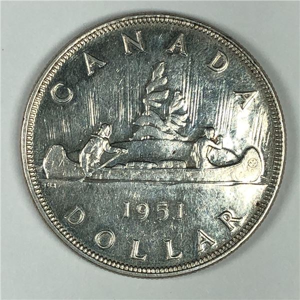 1951 King George VI Canadian Silver Dollar