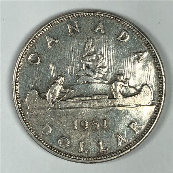 1951 King George VI Canadian Silver Dollar