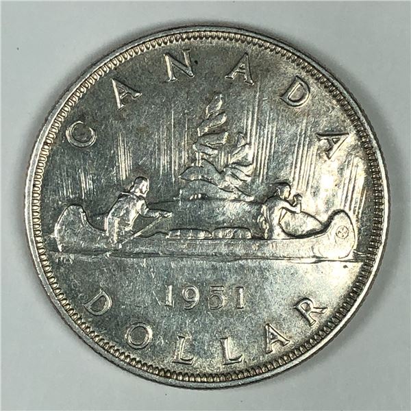 1951 King George VI Canadian Silver Dollar
