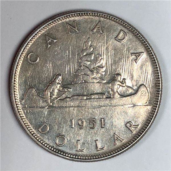 1951 King George VI Canadian Silver Dollar