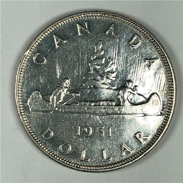 1951 King George VI Canadian Silver Dollar