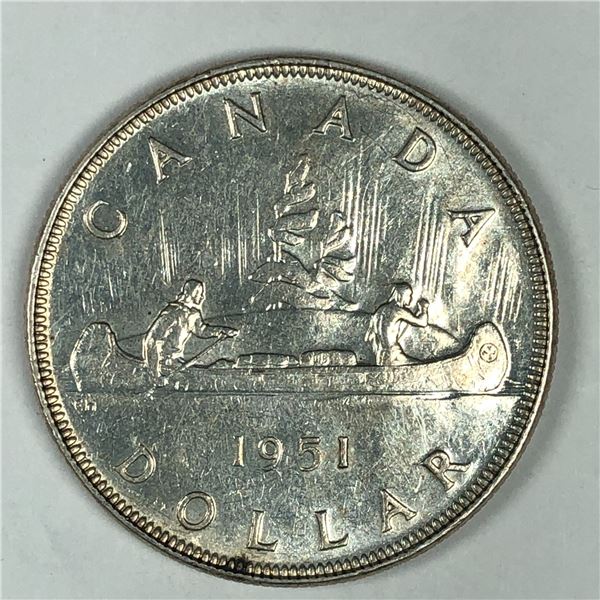 1951 King George VI Canadian Silver Dollar