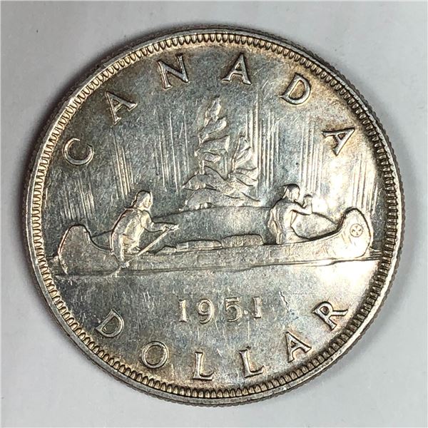 1951 King George VI Canadian Silver Dollar