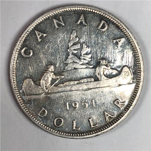 1951 King George VI Canadian Silver Dollar