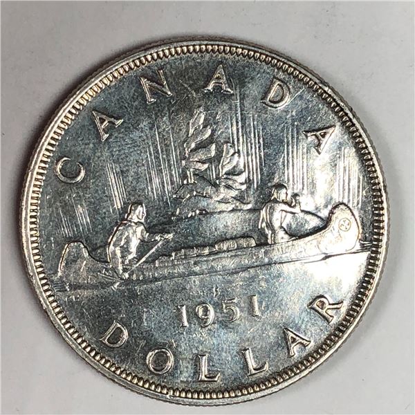 1951 King George VI Canadian Silver Dollar