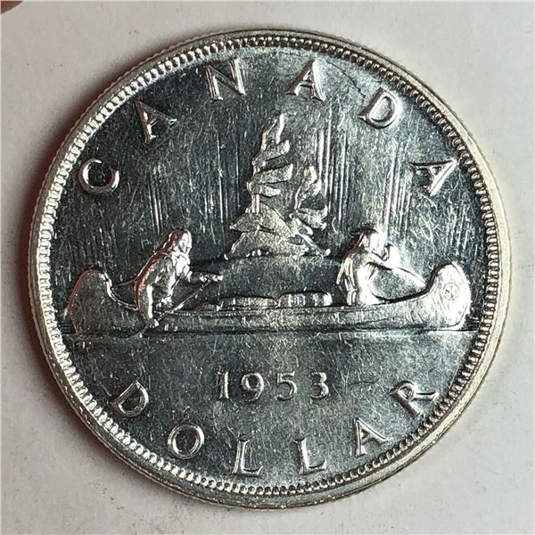 1953 Queen Elizabeth II Canadian Silver Dollar