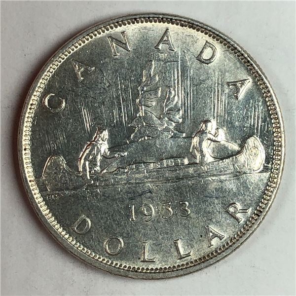 1953 Queen Elizabeth II Canadian Silver Dollar