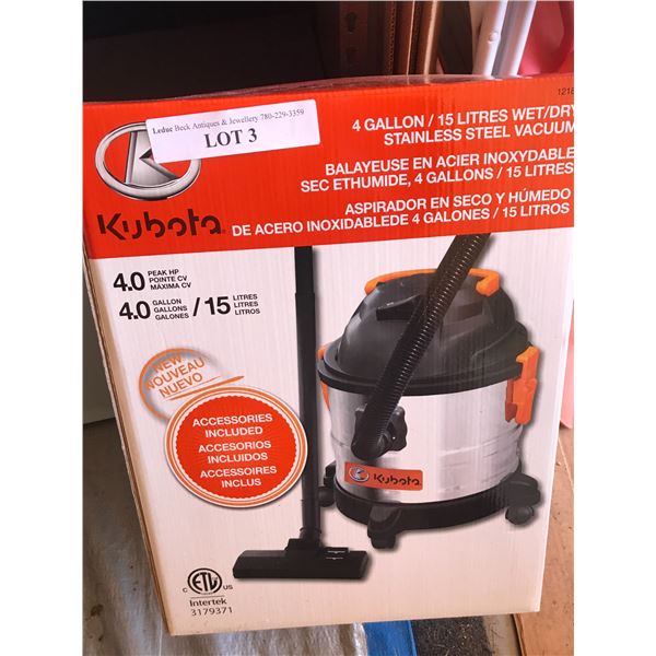 4 Gallon Kabota Stainless Steel Vacuum