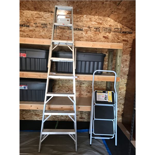 Shopro 3 Step Ladder & Lg Aluminum Ladder
