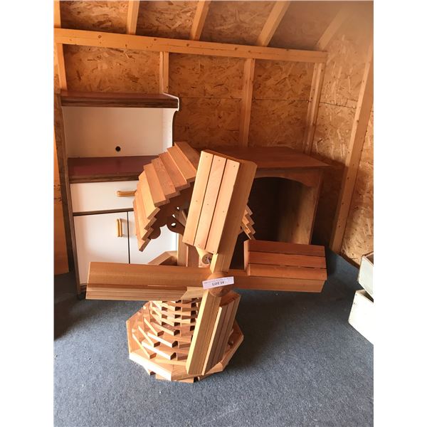 Outdoor Wood Windmill Garden Décor, Open Faced Cabinet & Ikea Storage Unit