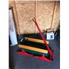 Image 1 : Green, Yellow & Red Wood & Metal Sleigh