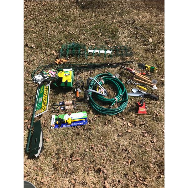 Sprinklers, Easy Handheld Spreader, Steppin Edger, Hang All Hangers, Hose Guides, Hoses Shovels, Spa