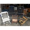 Image 1 : 2 Lawn Chairs, White Chair & 2 Wood Children's Chairs