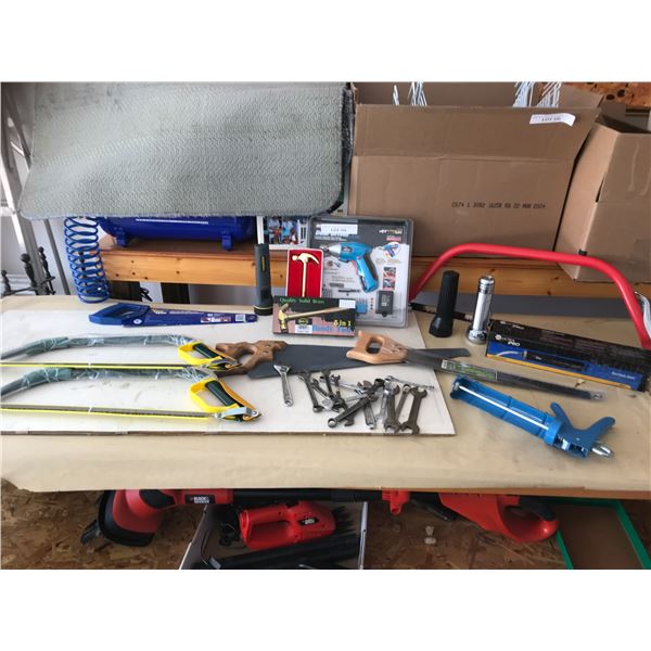 Hammers, Wrenches, Saws, Flash Lights, Drill, Ultra Pro Suction Gun,