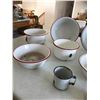 Image 2 : Enamelware Kettle, Bowls, Cups, Plates, Pot w Lid