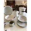 Image 3 : Enamelware Kettle, Bowls, Cups, Plates, Pot w Lid
