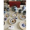 Image 4 : Blue & White Decorative Plates, Water Pitcher, Vintage Bud Vases, Pottery Dishes w Lids by Marilyn S