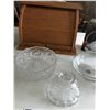 Image 4 : Bread Box, Crystal Bells, 3 Vases, & Crystal Bowls