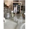 Image 2 : Carlyle Crystal Cut Oil Lamps, Crystal Bells, Glass Jug, Plate & Limoge Serving Dish (no lid)