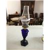 Image 3 : Brass & Glass Lamp, Cobalt Blue Oil Lantern, Black & Gold Floral Vase, Lovely Blue w Gold Accent Bow