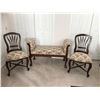 Image 1 : Beautiful Upholstered Chaise Lounge w Claw Feet & 2 Side Chairs