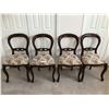 Image 1 : 4 Wood  Dining Room Chairs Upholstered in a lovely Floral Fabric