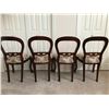 Image 4 : 4 Wood  Dining Room Chairs Upholstered in a lovely Floral Fabric