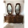 Image 1 : Gorgeous Wood 9 Drawer Dresser w Double Mirrors
