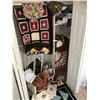 Image 3 : Picnic Basket w Blanket, Fabric, Doll, Quilts, Runners, Doilies, Hangers, Drying Rack