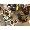 Image 5 : Christmas Themed Items incl wood Angel, Snowman, Santa Clauses, Christmas Stocking, Hearts, Caroller