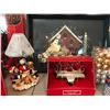 Image 5 : Snowman Tray, Red & Gold Christmas Ornaments, Peace & Love Stocking Holders, Ribbon, Potpourri, Plac