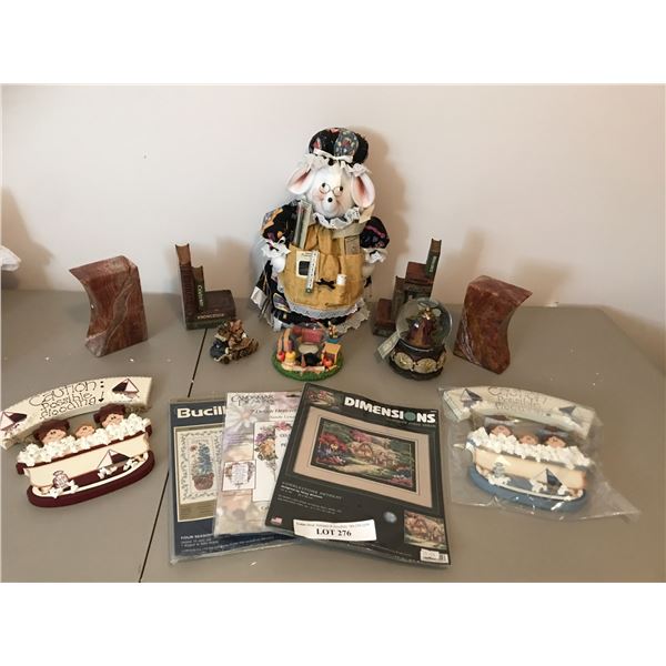 Sewing Mouse, Marble Book Ends, Angel Snow Globe, 2 Bathtub Inspired Wall Décor, Book Bookends, 3 Pe