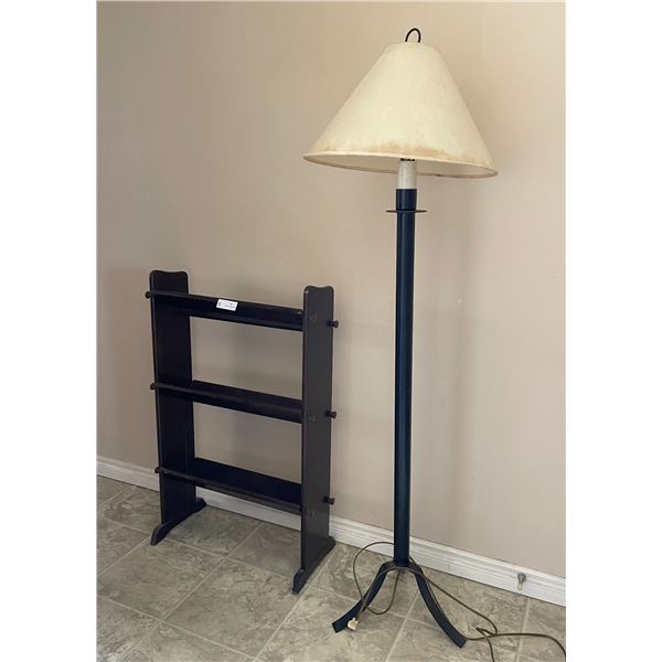Wooden Shoe Rack And Stand Up Lamp