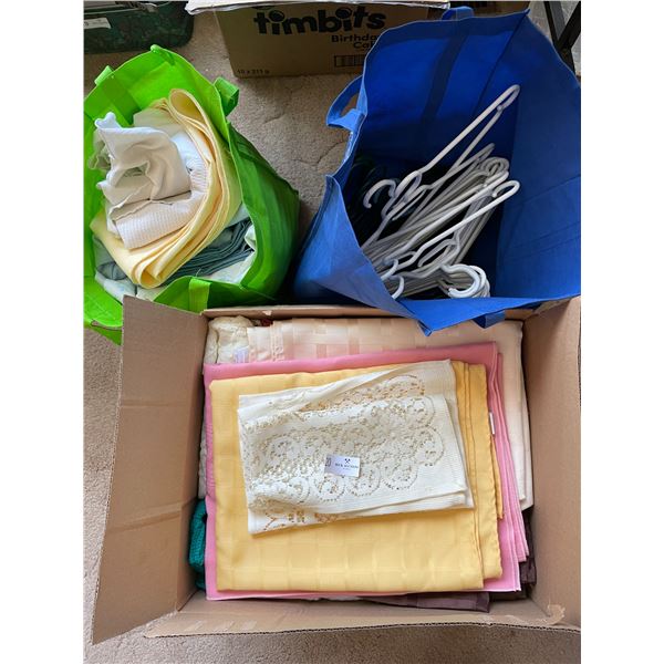 Large Assortment Of Table Cloths Place Mats And Hangers