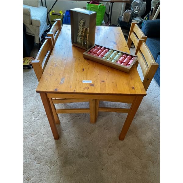 Wooden Picnic Table Long With Holiday Poppers (BRING HELP!!)