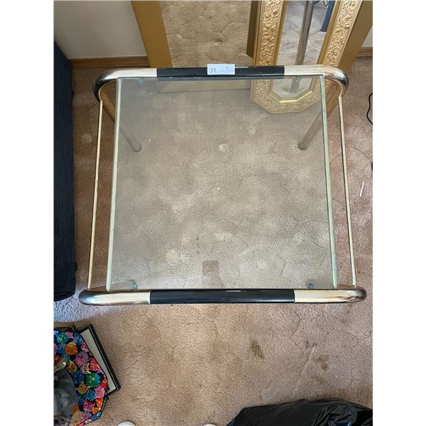 Ornate Gold Framed Glasstop Side Table