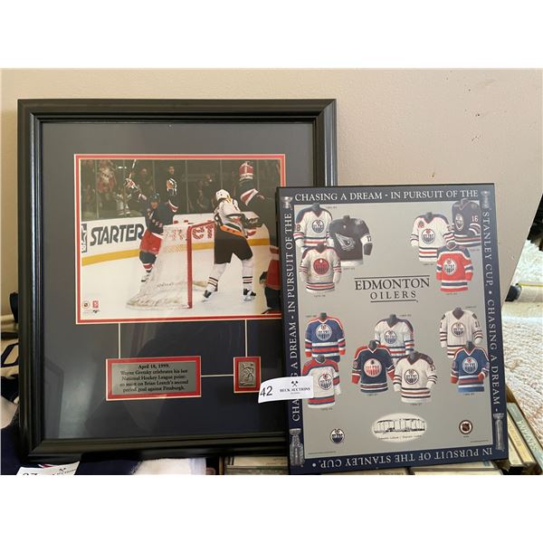 Framed Photo, April 18 1999. Wayne Gretzky & Chasing A Dream Oilers Photo
