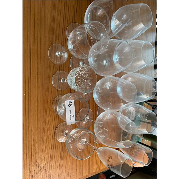 Large Set Of Assorted Wine Glasses