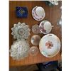 Image 1 : Collection Of Decorative Glass Plates And Two Assorted Tea Cups With Saucers