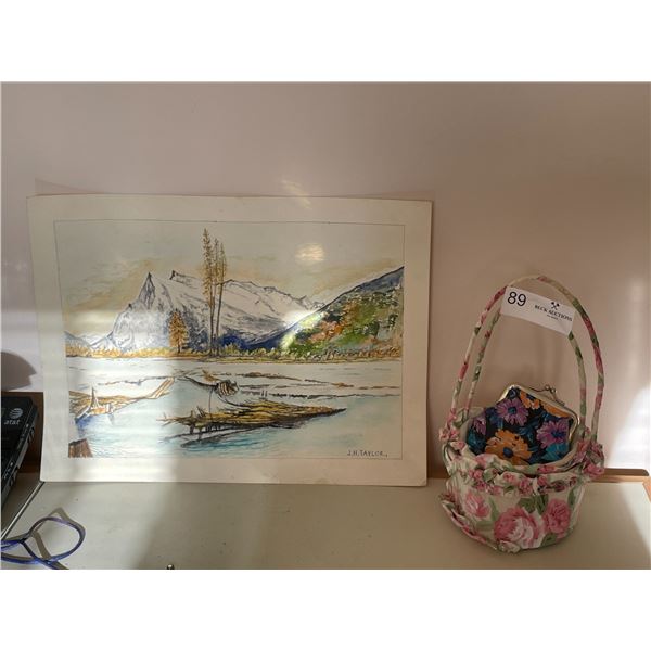 Water Colour Painting With Desk Accessories