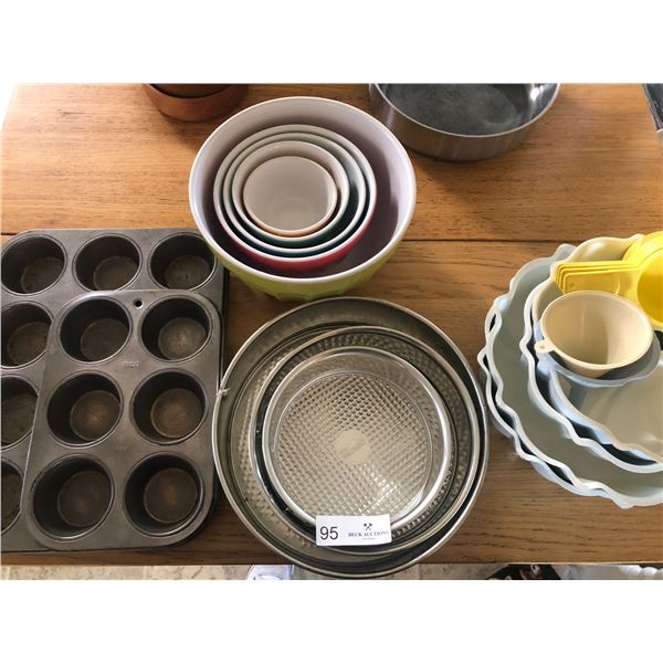 Assortment of Baking Pans And Mixing Bowls
