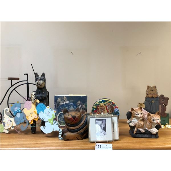 Cat Themed Shelf Decor