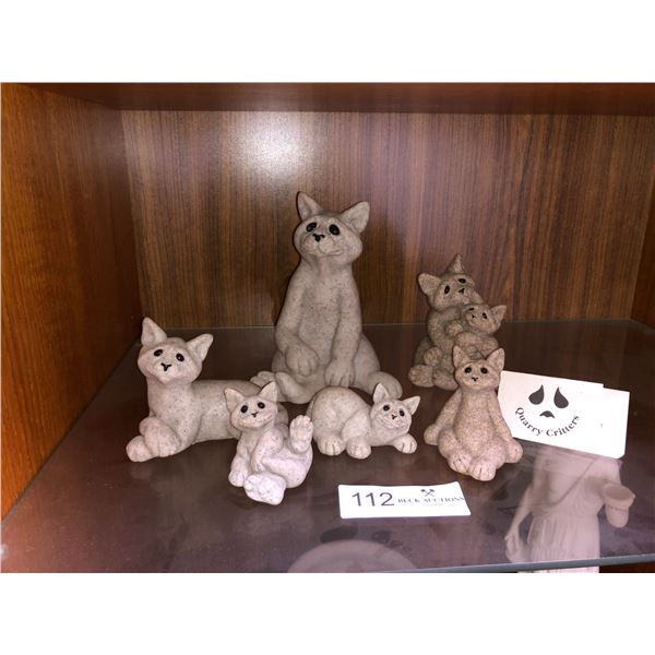 Quarry Cat Family Stone Decor Set