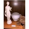 Image 1 : Porcelain Statue And Flower Bowl