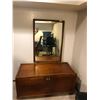 Image 1 : A Vintage Wooden Chest And Vanity Mirror (BRING HELP!)