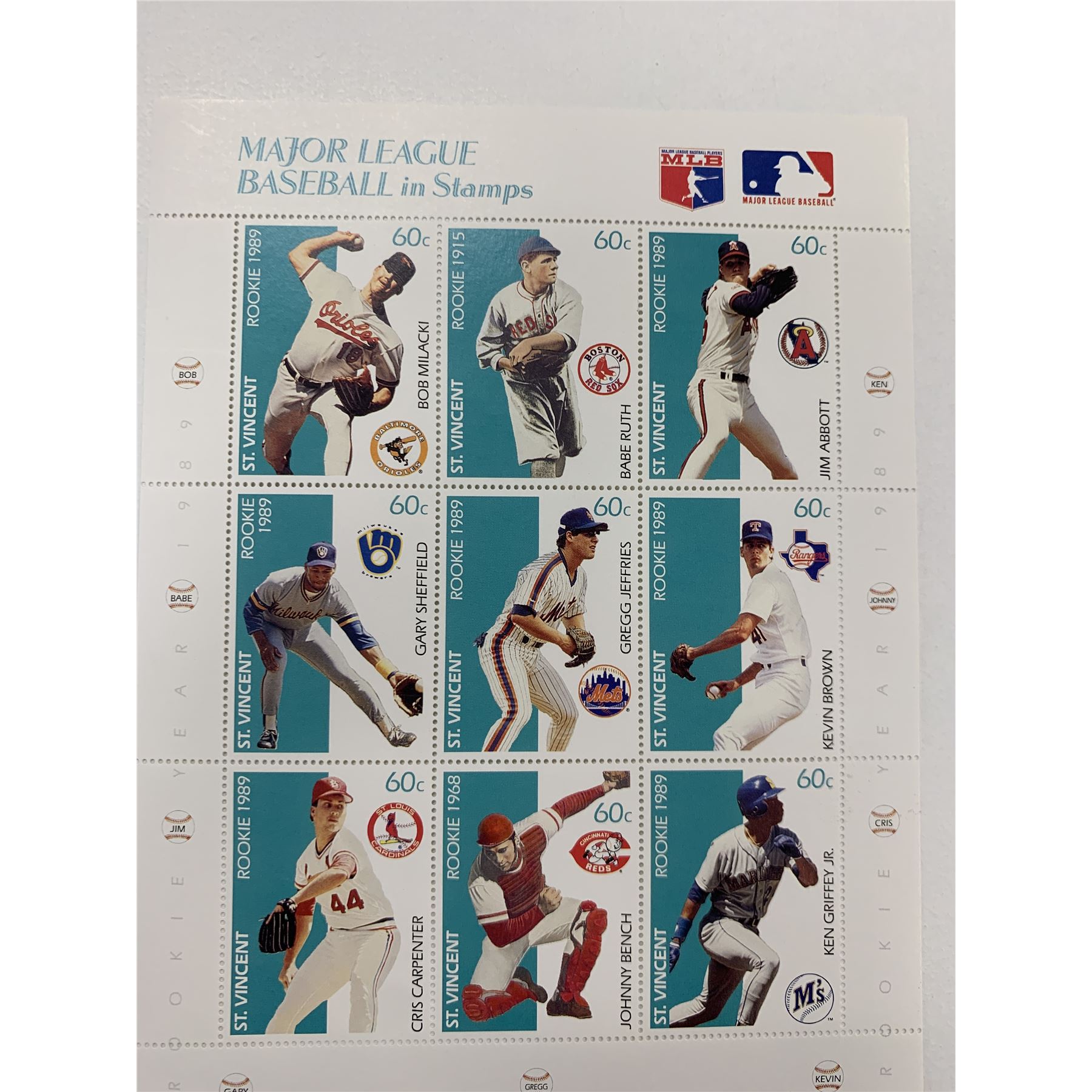 Baseball Rookie Stamp Rookie of the year Stamp