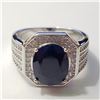 Image 1 : SILVER RHODIUM PLATED SAPPHIRE(4.75CT) RING