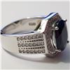 Image 2 : SILVER RHODIUM PLATED SAPPHIRE(4.75CT) RING
